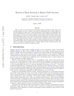 Bounds of Block Rewards in Honest PinFi Systems