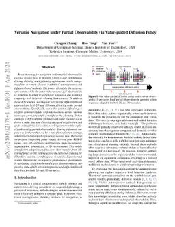 Versatile Navigation under Partial Observability via Value-guided
  Diffusion Policy