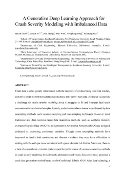 A Generative Deep Learning Approach for Crash Severity Modeling with
  Imbalanced Data