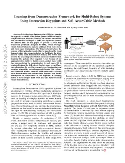 Learning from Demonstration Framework for Multi-Robot Systems Using
  Interaction Keypoints and Soft Actor-Critic Methods