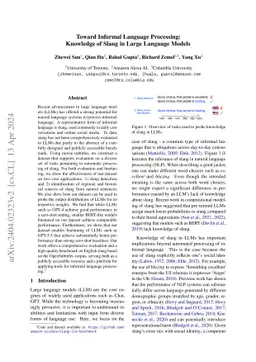 Toward Informal Language Processing: Knowledge of Slang in Large
  Language Models