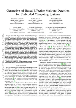 Generative AI-Based Effective Malware Detection for Embedded Computing
  Systems