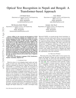Optical Text Recognition in Nepali and Bengali: A Transformer-based
  Approach