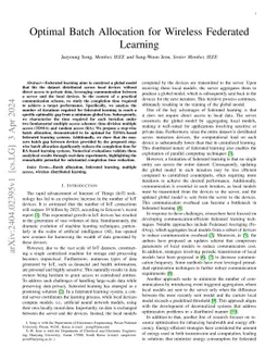 Optimal Batch Allocation for Wireless Federated Learning