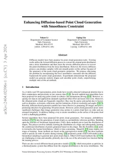 Enhancing Diffusion-based Point Cloud Generation with Smoothness
  Constraint