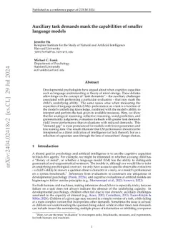 Auxiliary task demands mask the capabilities of smaller language models