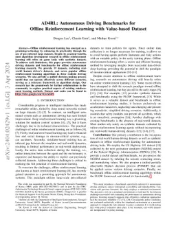 AD4RL: Autonomous Driving Benchmarks for Offline Reinforcement Learning
  with Value-based Dataset