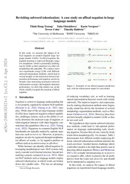 Revisiting subword tokenization: A case study on affixal negation in
  large language models