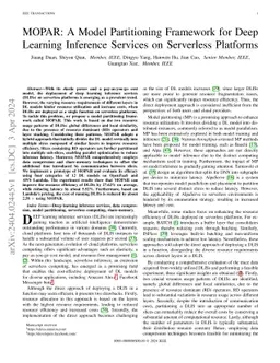 MOPAR: A Model Partitioning Framework for Deep Learning Inference
  Services on Serverless Platforms