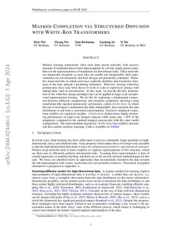 Masked Completion via Structured Diffusion with White-Box Transformers