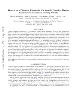 Designing a Photonic Physically Unclonable Function Having Resilience to
  Machine Learning Attacks