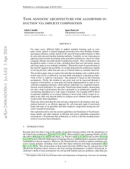 Task Agnostic Architecture for Algorithm Induction via Implicit
  Composition