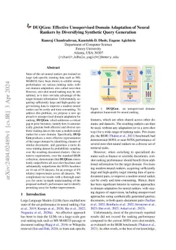 DUQGen: Effective Unsupervised Domain Adaptation of Neural Rankers by
  Diversifying Synthetic Query Generation