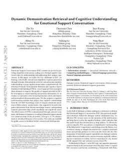 Dynamic Demonstration Retrieval and Cognitive Understanding for
  Emotional Support Conversation