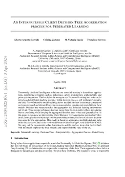 An Interpretable Client Decision Tree Aggregation process for Federated
  Learning