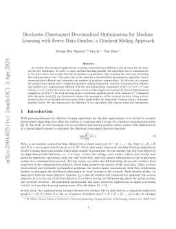 Stochastic Constrained Decentralized Optimization for Machine Learning
  with Fewer Data Oracles: a Gradient Sliding Approach