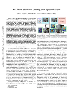 Text-driven Affordance Learning from Egocentric Vision