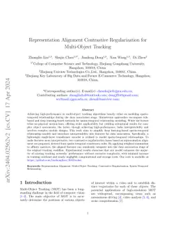 Representation Alignment Contrastive Regularization for Multi-Object
  Tracking