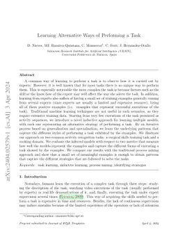 Learning Alternative Ways of Performing a Task