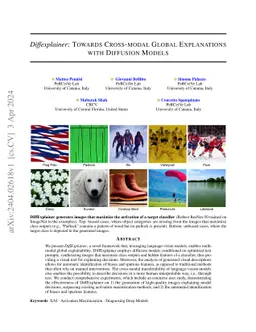 Diffexplainer: Towards Cross-modal Global Explanations with Diffusion
  Models
