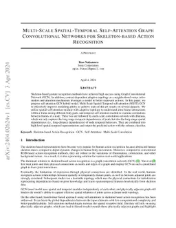 Multi-Scale Spatial-Temporal Self-Attention Graph Convolutional Networks
  for Skeleton-based Action Recognition