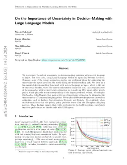 On the Importance of Uncertainty in Decision-Making with Large Language
  Models