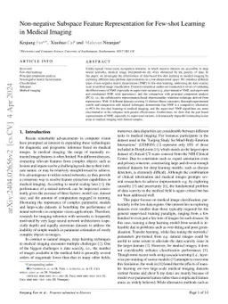 Non-negative Subspace Feature Representation for Few-shot Learning in
  Medical Imaging