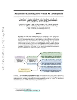 Responsible Reporting for Frontier AI Development