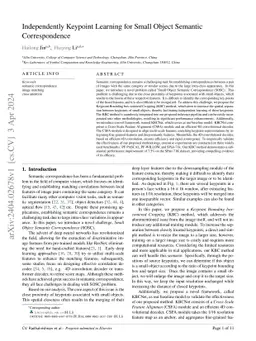 Independently Keypoint Learning for Small Object Semantic Correspondence