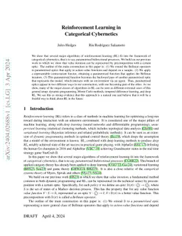 Reinforcement Learning in Categorical Cybernetics