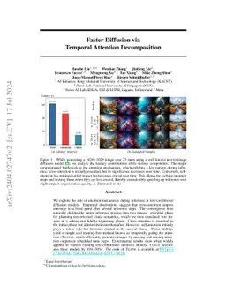 Faster Diffusion via Temporal Attention Decomposition