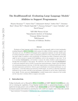 The RealHumanEval: Evaluating Large Language Models' Abilities to
  Support Programmers
