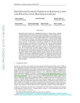 Identifying Climate Targets in National Laws and Policies using Machine
  Learning