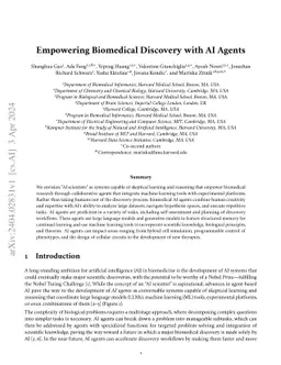 Empowering Biomedical Discovery with AI Agents