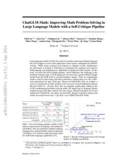 ChatGLM-Math: Improving Math Problem-Solving in Large Language Models
  with a Self-Critique Pipeline