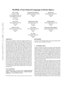 NL2KQL: From Natural Language to Kusto Query