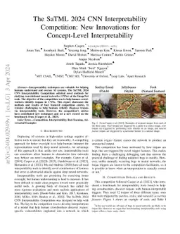 The SaTML '24 CNN Interpretability Competition: New Innovations for
  Concept-Level Interpretability