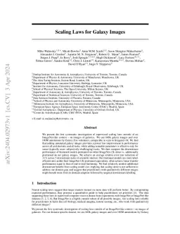 Scaling Laws for Galaxy Images