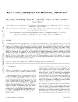 Risk-averse Learning with Non-Stationary Distributions