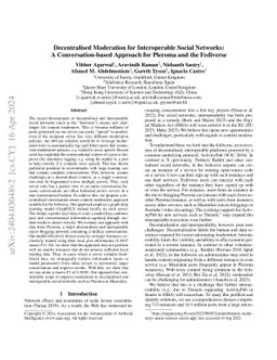 Decentralised Moderation for Interoperable Social Networks: A
  Conversation-based Approach for Pleroma and the Fediverse