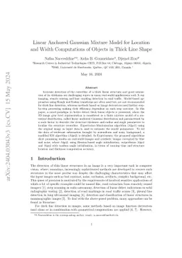 Linear Anchored Gaussian Mixture Model for Location and Width
  Computations of Objects in Thick Line Shape