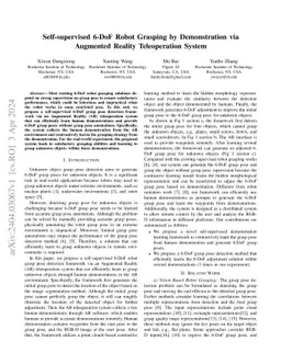 Self-supervised 6-DoF Robot Grasping by Demonstration via Augmented
  Reality Teleoperation System