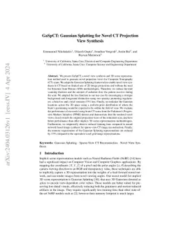 GaSpCT: Gaussian Splatting for Novel CT Projection View Synthesis