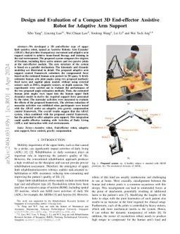 Design and Evaluation of a Compact 3D End-effector Assistive Robot for
  Adaptive Arm Support