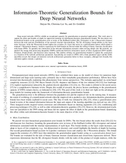 Information-Theoretic Generalization Bounds for Deep Neural Networks