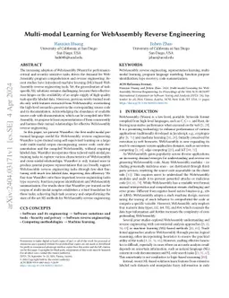 Multi-modal Learning for WebAssembly Reverse Engineering