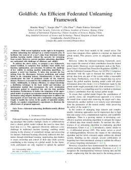 Goldfish: An Efficient Federated Unlearning Framework