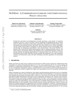 NLP4Gov: A Comprehensive Library for Computational Policy Analysis
