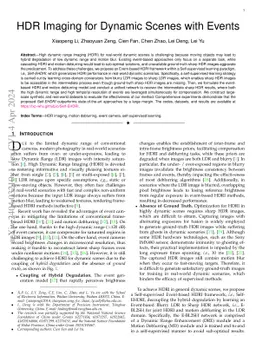 HDR Imaging for Dynamic Scenes with Events