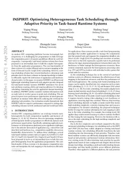 INSPIRIT: Optimizing Heterogeneous Task Scheduling through Adaptive
  Priority in Task-based Runtime Systems